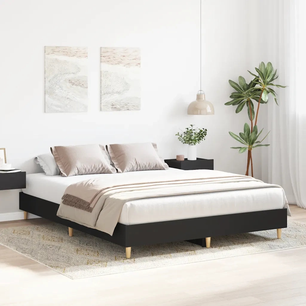 Giroletto senza Materasso Nero 140x200 cm in Legno Multistrato 3328718