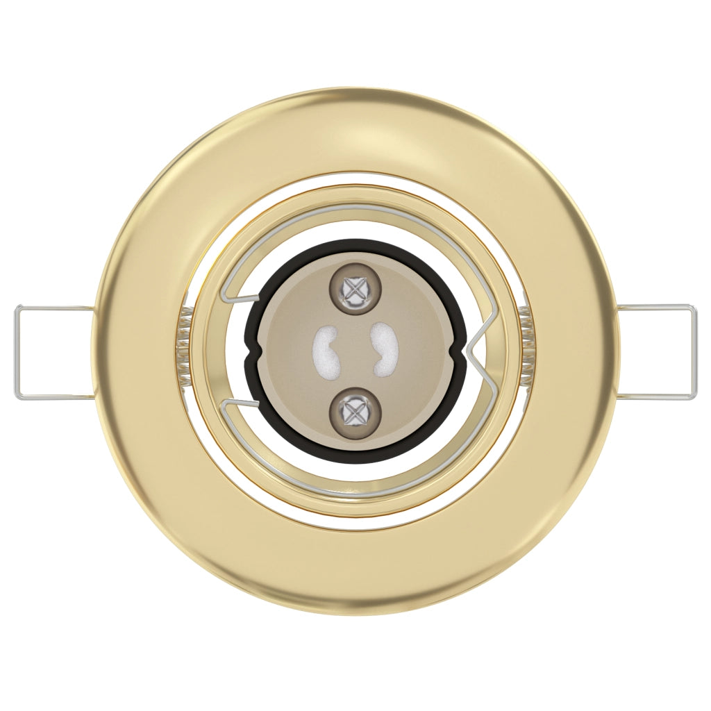 Faretti Incassati 6 pz Rotondi GU10 Oro Ã˜90 mm Acciaio