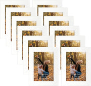 Set di 12 cornici per foto - collage - supporto da parete o da tavolo - marrone - plexiglas - 9x13 cm