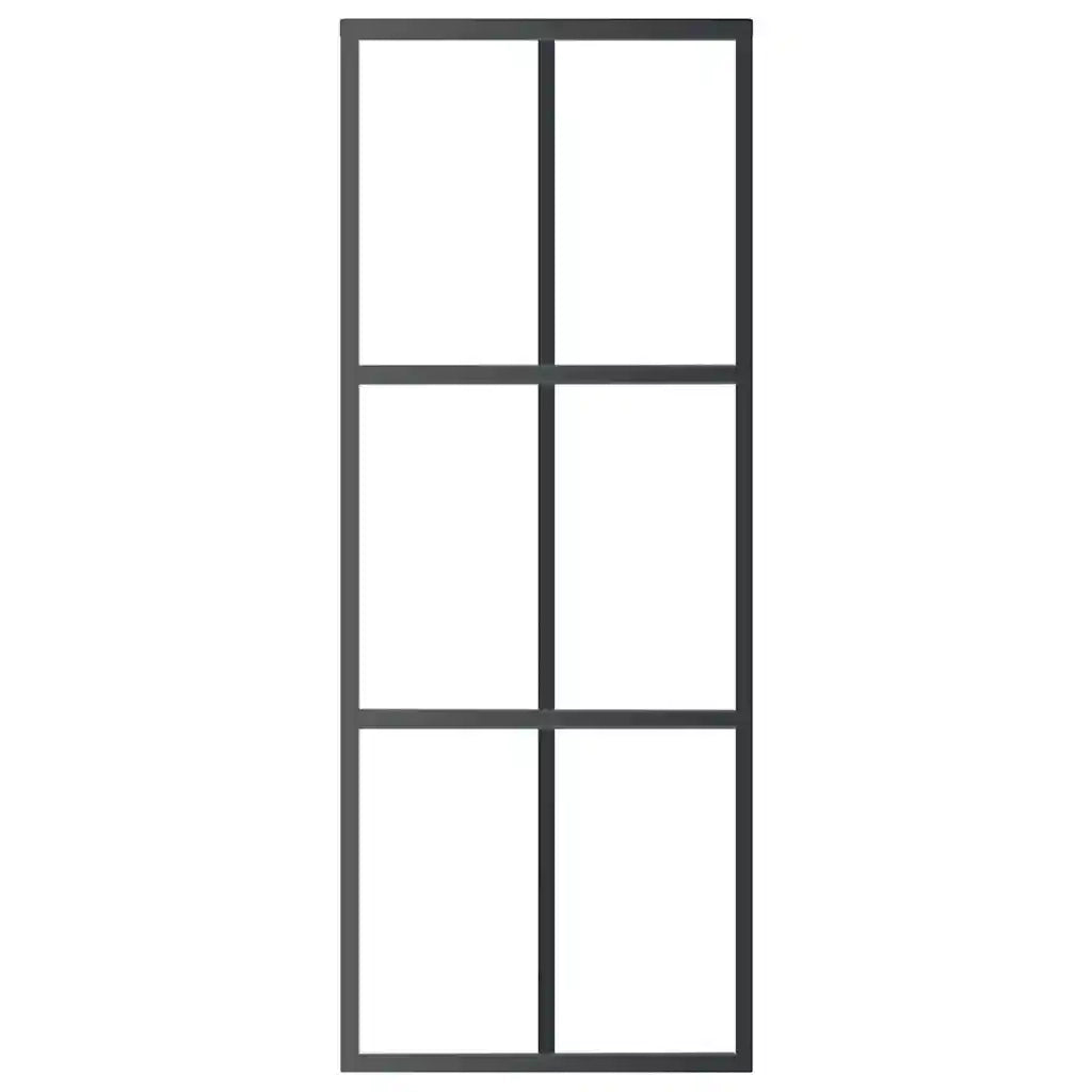 Porta Scorrevole in Vetro ESG e Alluminio 76x205 cm Nera 151011