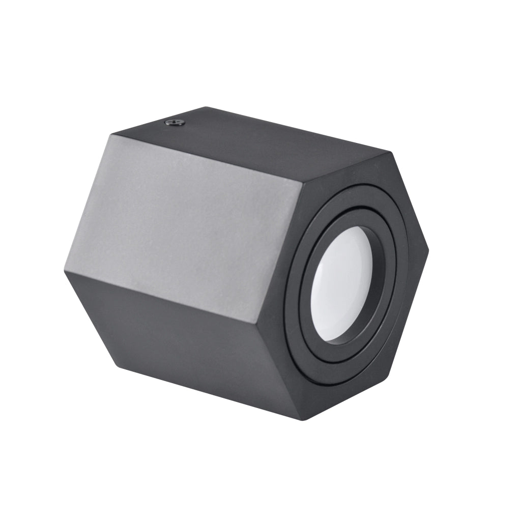 Faretto plafoniera nera Hexagon 1xGU10 Polux 313188