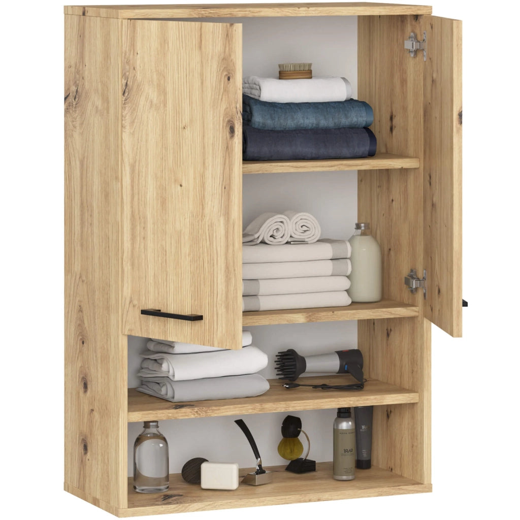 Mobile bagno sospeso AKORD FIN H934 W64 Quercia Artisan 2 ante 64x94x30 cm