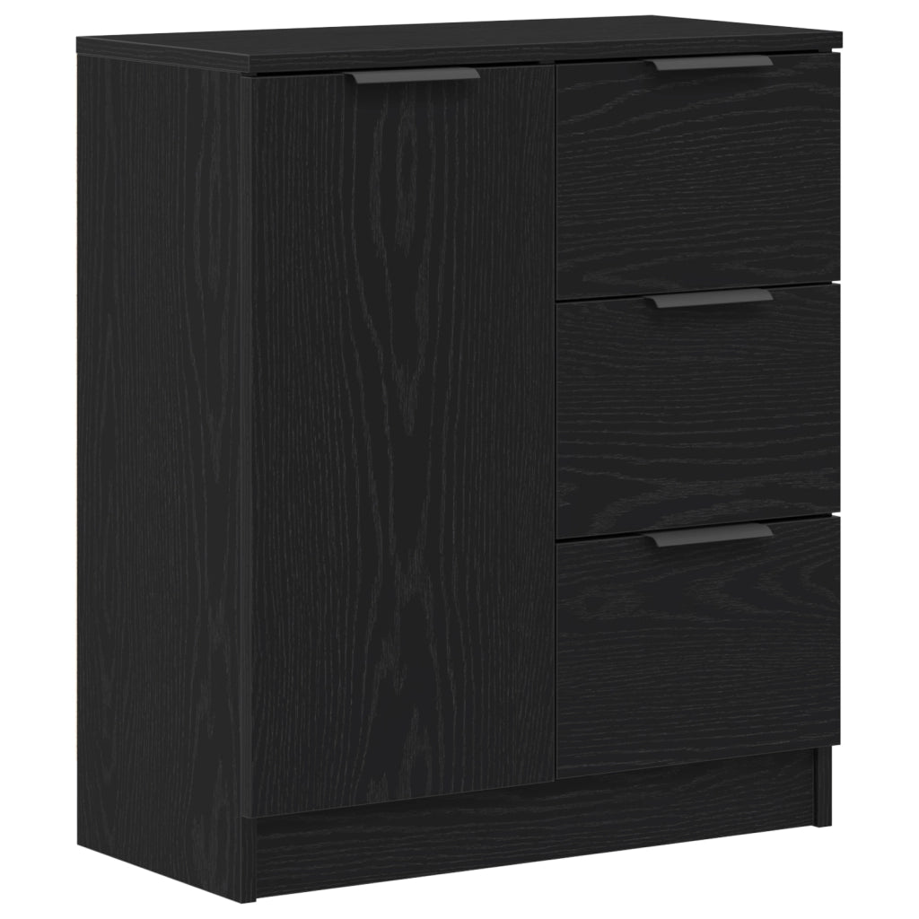 Sideboard Nero in Rovere 60x30x70 cm Realizzato in Legno Ingegnerizzato