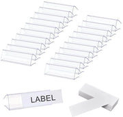 Etichetta per tavolo da 120 pezzi - Sosteggi per biglietti prezzo - Materiale PVC - Translucido - Superficie in legno - Design flessibile - Alta capacità - Biglietti prezzo
