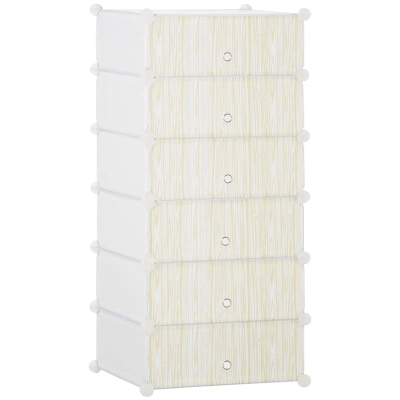 MOBILE SCARPIERA MODULARE SALVASPAZIO, 6 CUBI BIANCO