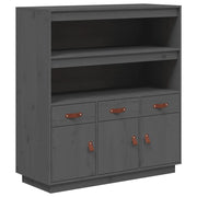 Credenza | Madia | Buffet da pranzo | Armadio da pranzo Grigia 100x40x108,5 cm in Legno Massello di Pino