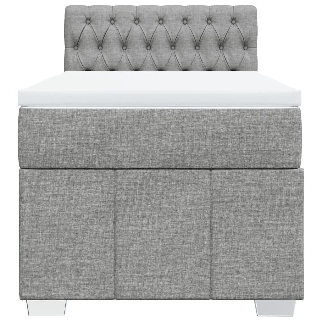 Giroletto a Molle con Materasso Grigio Chiaro 90x190 cm Tessuto