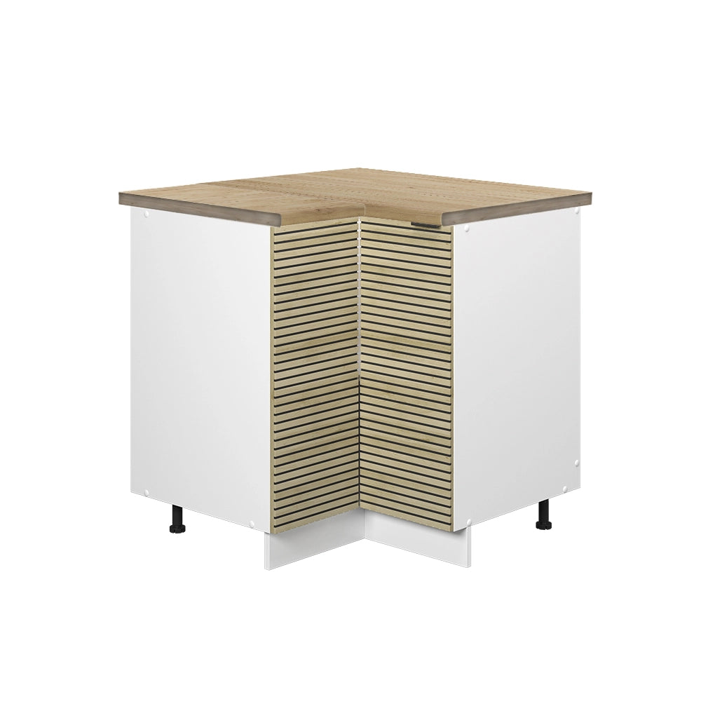 Mobile ad angolo cucina Fame-Line Pannello in quercia/Bianco 80.5 cm, PL Rovere Vicco