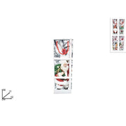 Trade Shop - Set 3 Buste Regalo Stampa Finestra Con Paesaggi Innevati Manici Rossi 36x12x11cm -