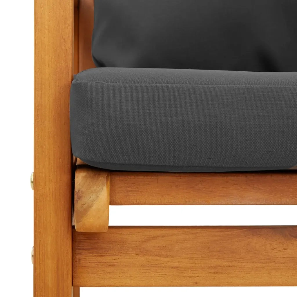 Set Salotto da Giardino 5 pz con Cuscini Legno Massello Acacia