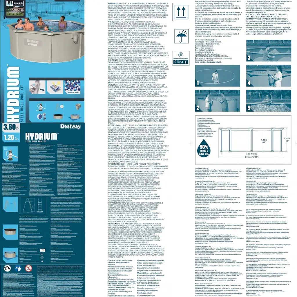 Bestway Piscina Fuoriterra Rotonda Hydrium 360x120 cm 93338