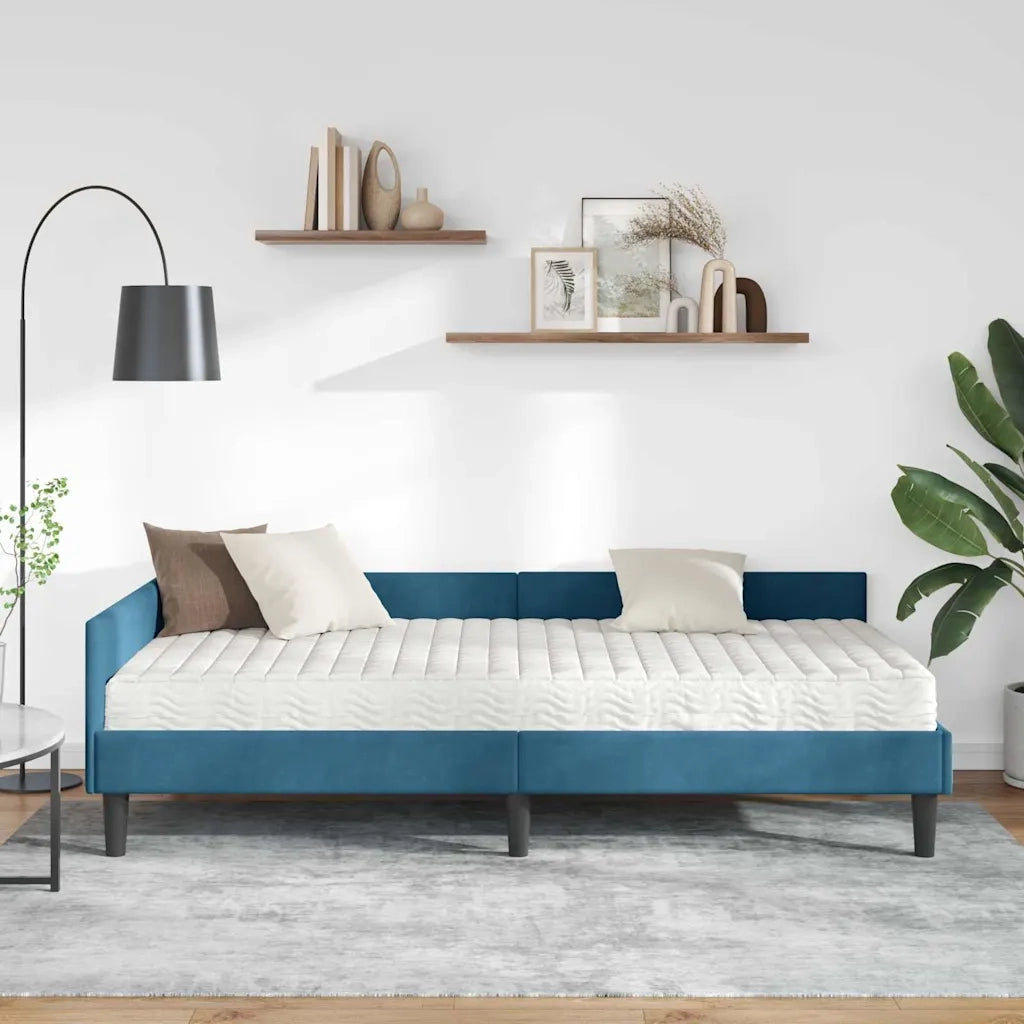 Struttura Letto Angolare con Materasso Altro 2 pcs Blu Velluto 3393715