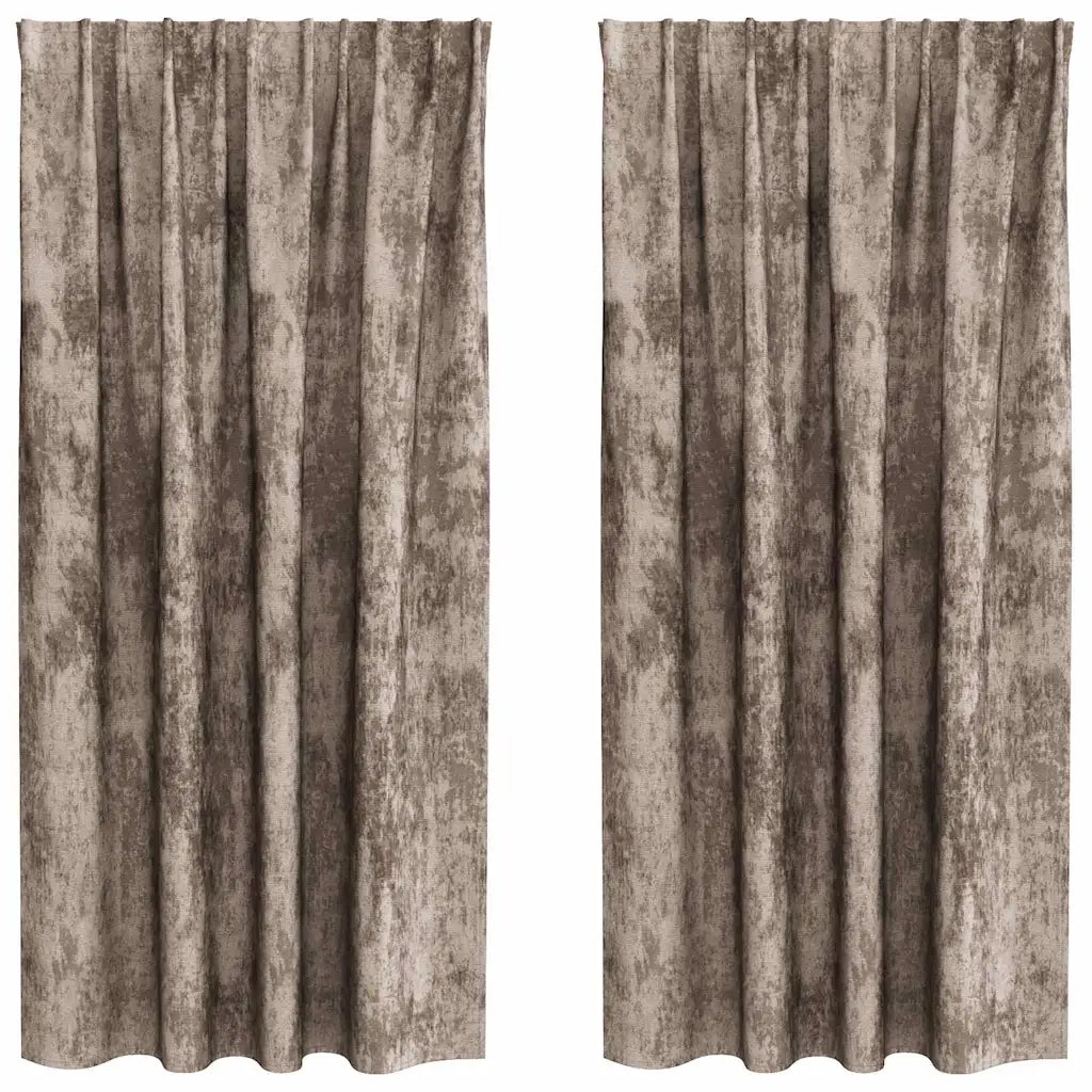 Tende in Velluto 2 pz Cappuccino 175 x 140 cm Velluto