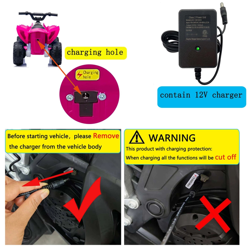 ATV Elettrico per Bambini con LED e Batteria Ricaricabile ¨C zephmum ¨C Verde