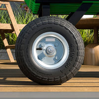 Set 2 Ruote per Carrello Ø25,5x7,5 cm Capacità 80 kg con Scanalature in Gomma e Acciaio Nero