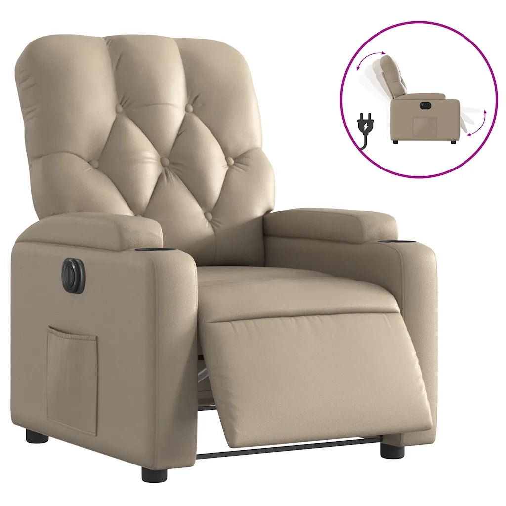 Poltrona Reclinabile Elettrica Cappuccino in Similpelle 3204764