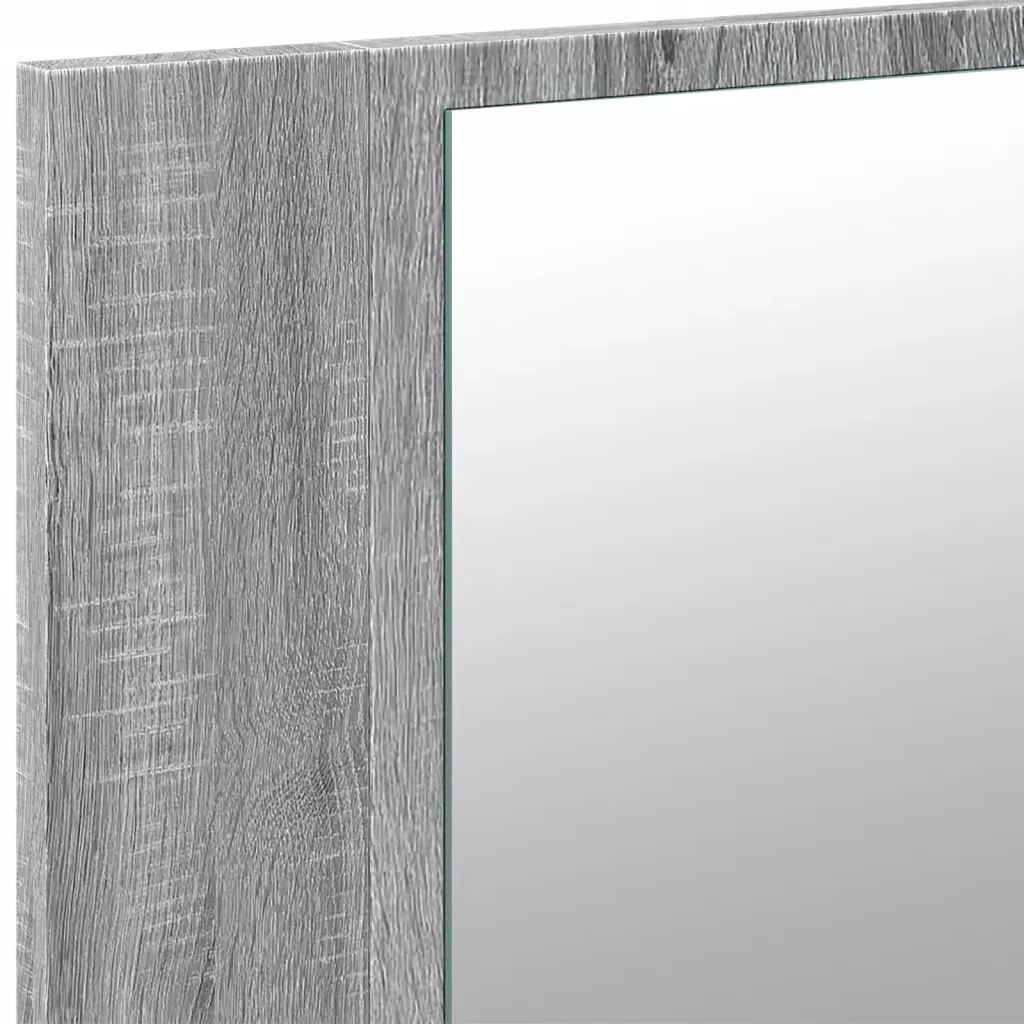 Armadietto a Specchio | Armadio da bagno con LED Grigio Sonoma 80x12x45cm Acrilico