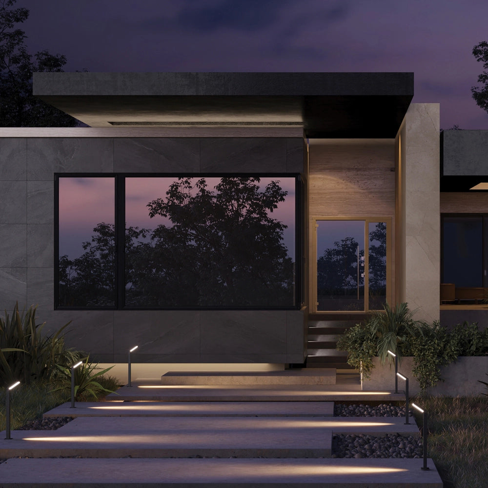 Maytoni Lampada da terra moderna Paso 1 luce LED integrato IP54 nero alluminio