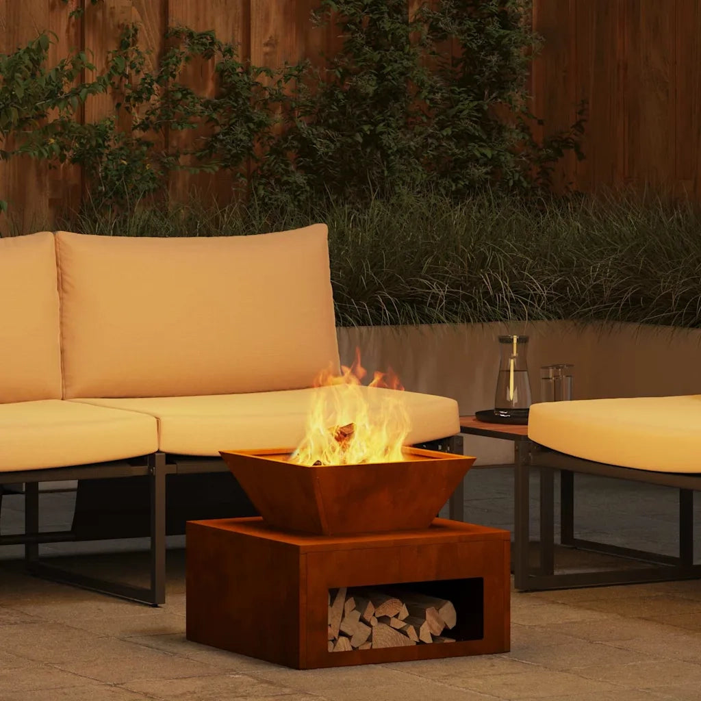 vidaXL Focolare Ruggine 50 x 50 x 40 cm acciaio corten