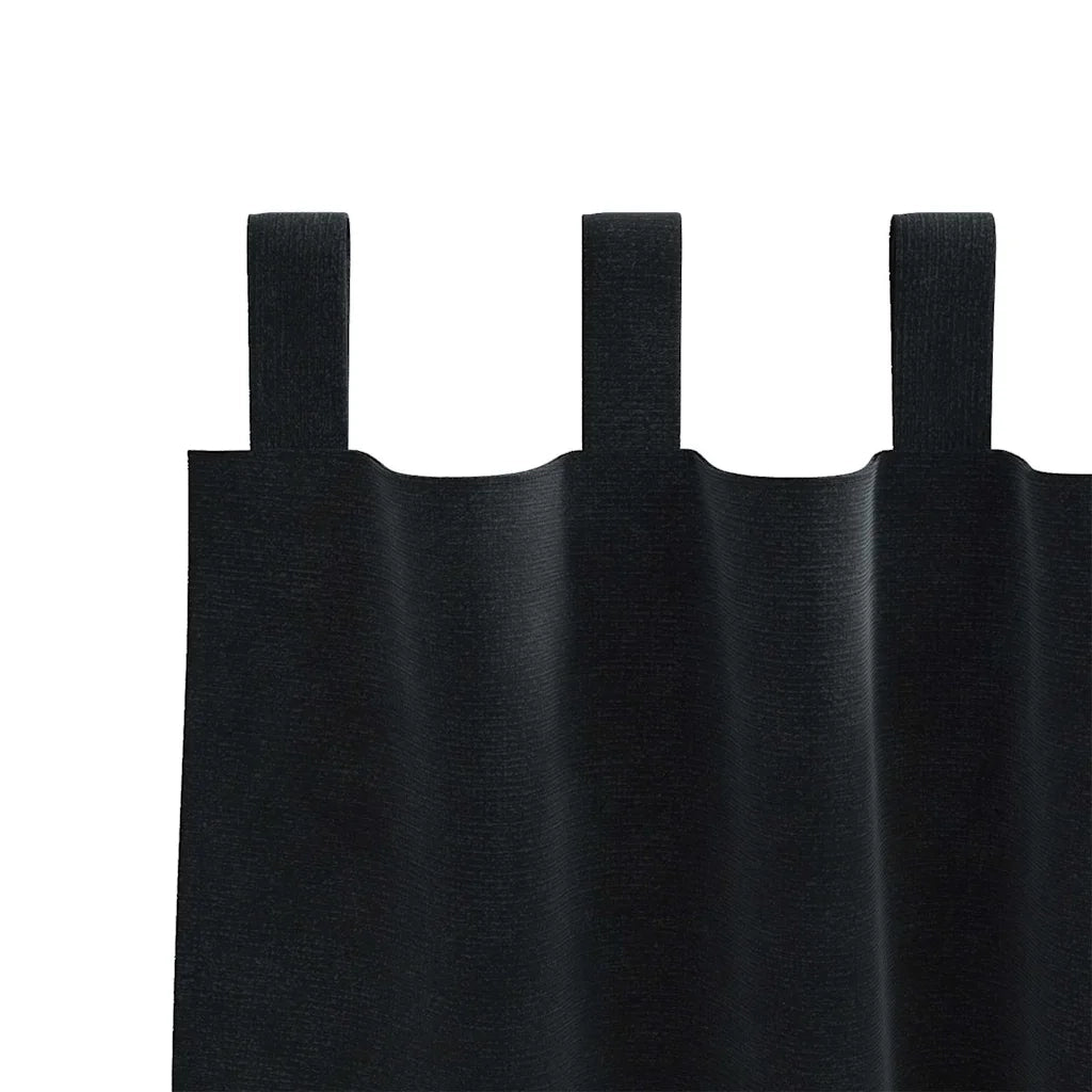 Tende Oscuranti | Tende Blackout 2 pz Nero 140 x 140 cm Velluto
