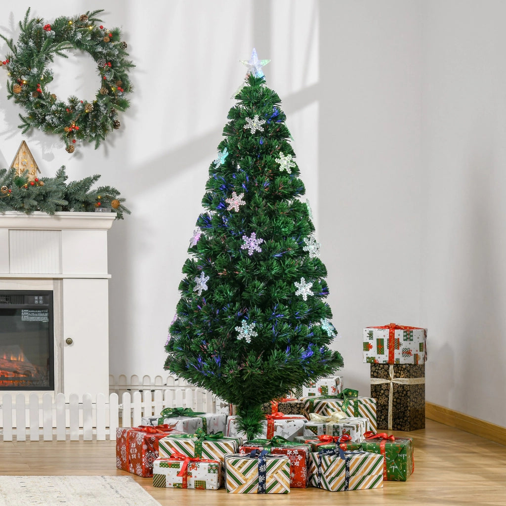 Albero di Natale Artificiale con Luci LED e Fibra Ottica ¨C zephmum ¨C 150cm