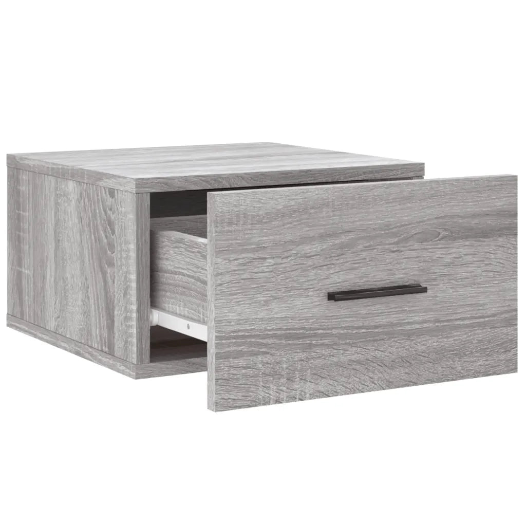 Comodino a Muro-Tavolino da notte sospeso Grigio Sonoma 35x35x20 cm 609520