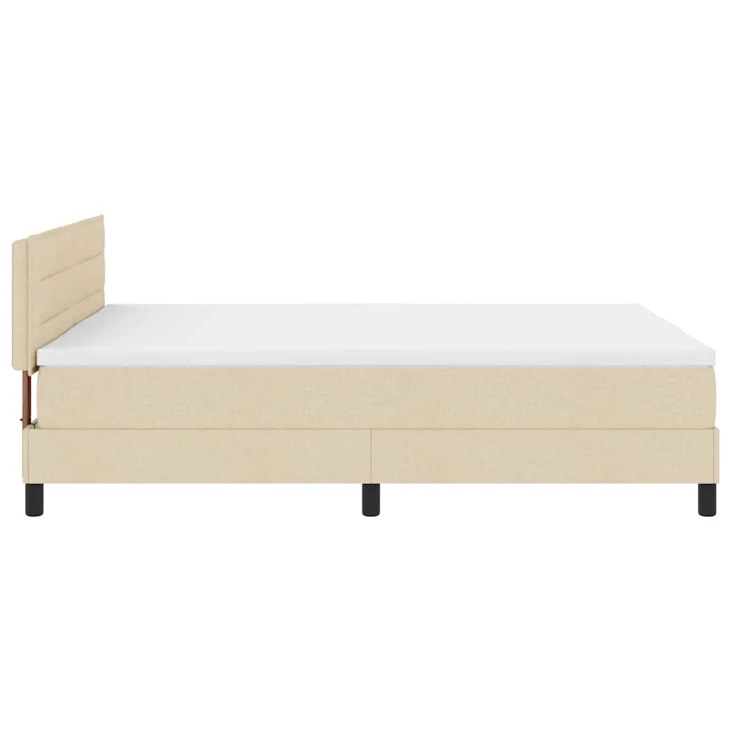 Letto a molle con testiera Crema 160 x 200 cm Tessuto 3338627