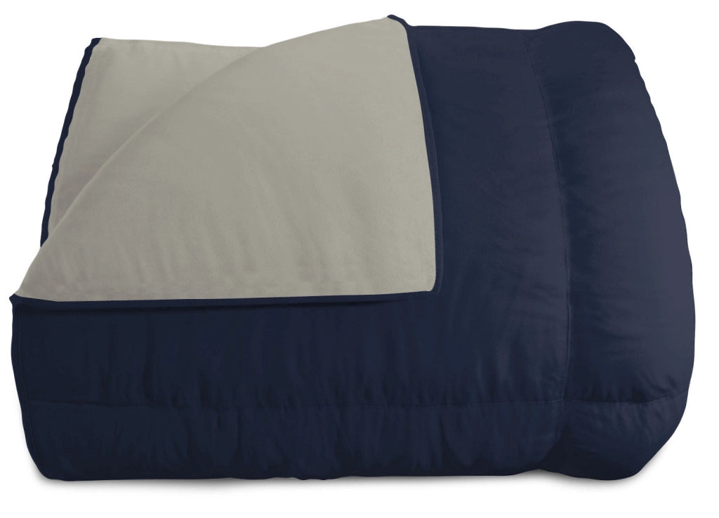 Trapunta Invernale Matrimoniale Doubleface 300gr Blu Scuro/Grigio Chiaro