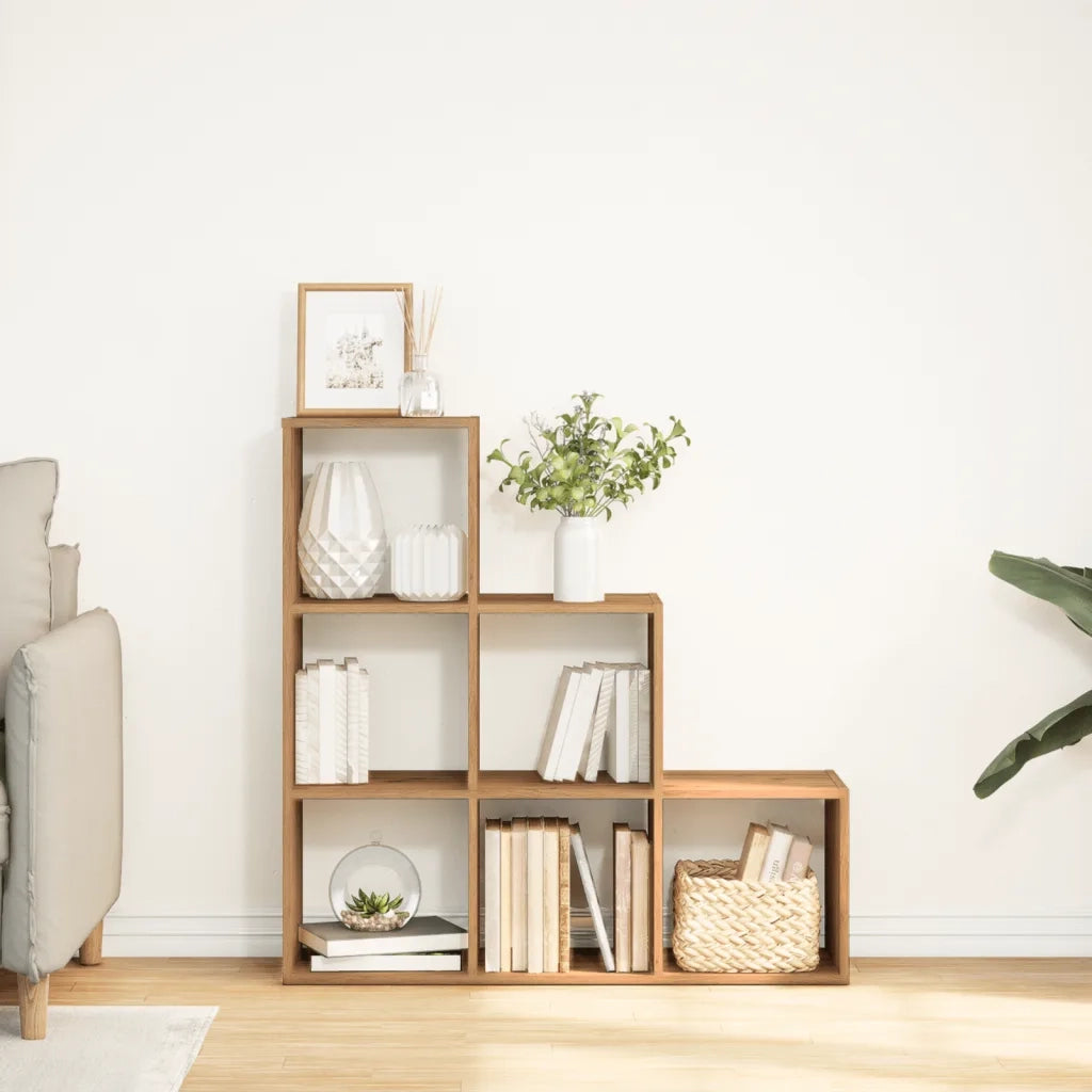 Libreria Divisorio 3Piani Rovere Artigianale 99x29x99Truciolato 857966