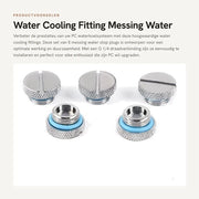 Fitting di raffreddamento acqua 5pz - Connettore di raffreddamento acqua - Viti in rame G 1/4 a vite - Connettore di chiusura acqua - Duraturo - Compatto - Finitura lucida