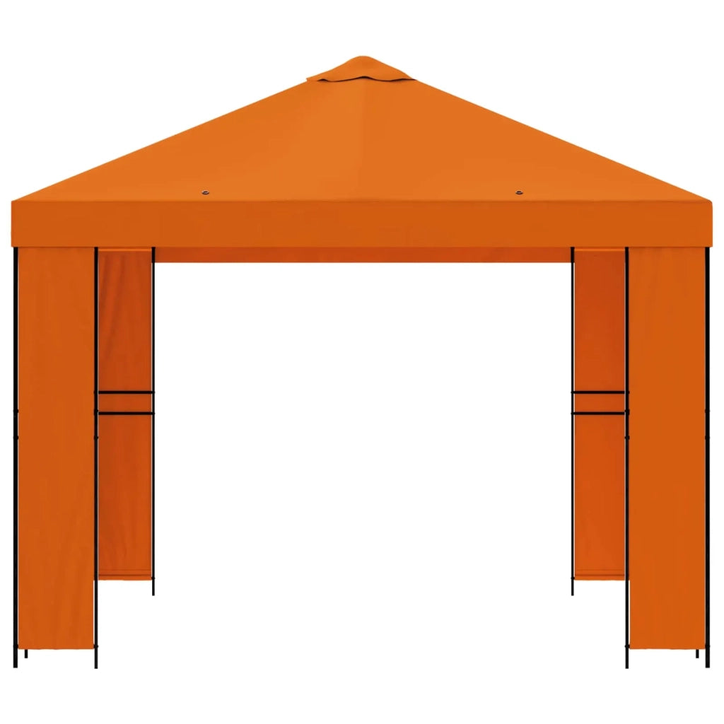 Gazebo 3 x 3 m Arancione Poliestere e Acciaio 190 900357