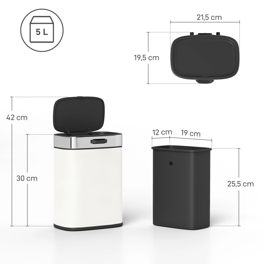 Cestino 5 L ¨C zephmum ¨C Acciaio Inossidabile Cremewei?