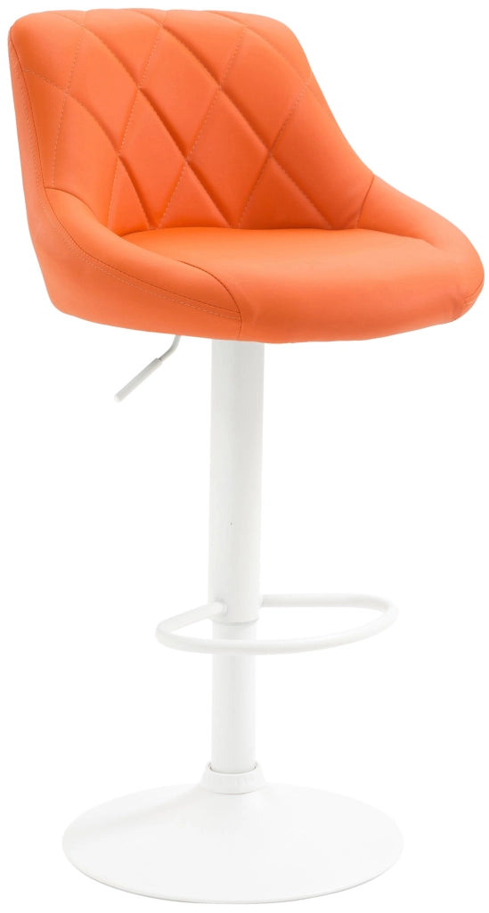 Sgabello Lazio in similpelle arancione,bianco