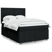 Giroletto a Molle con Materasso Nero 140x200 cm in Tessuto