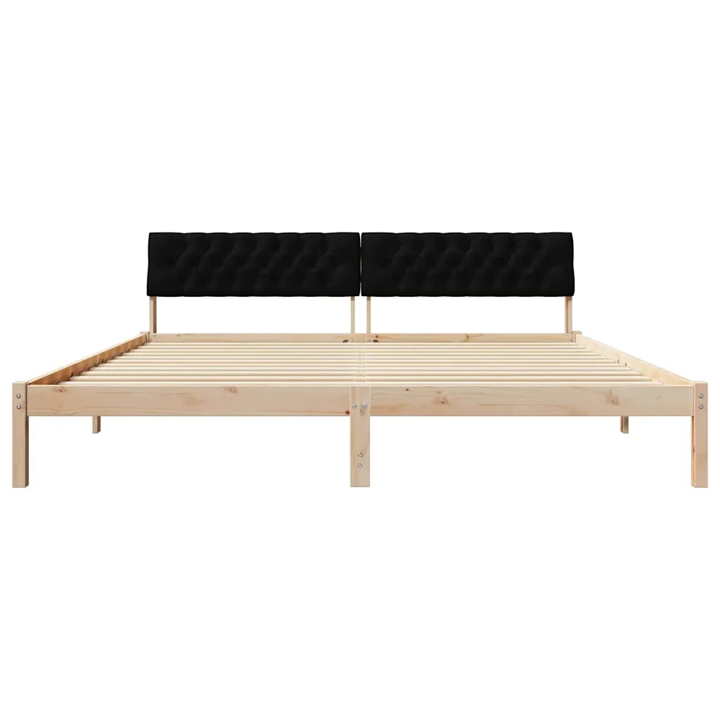 Struttura del Letto con testiera Marrone e nero 200 x 200 cm
