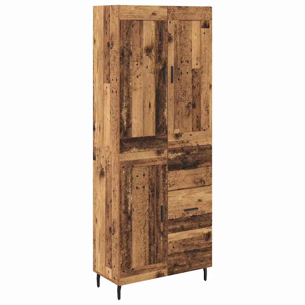 Credenza con cassetto 2 pz | Madia | Buffet da pranzo | Armadio da pranzo Legno vecchio Legno multistrato