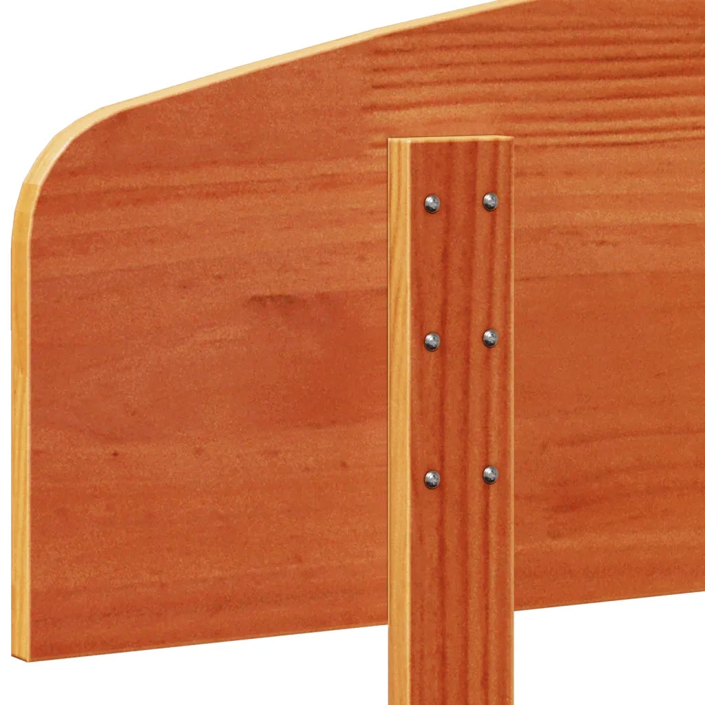 Testiera Marrone Cera 150 cm in Legno Massello di Pino 842501
