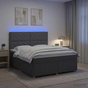 Letto box spring con materasso Grigio Scuro 140 x 190 cm 3455351