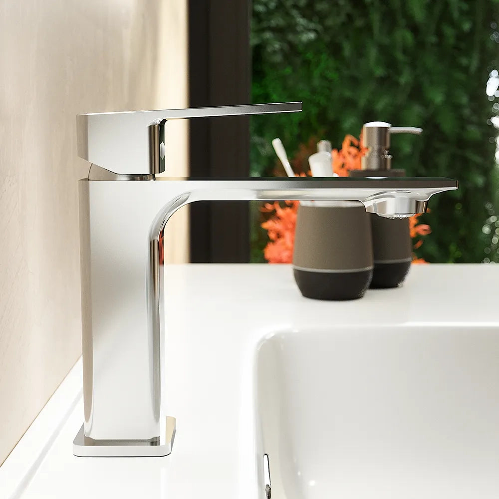 Coppia miscelatori lavabo bidet senza scarico slim cromato | Ingrid
