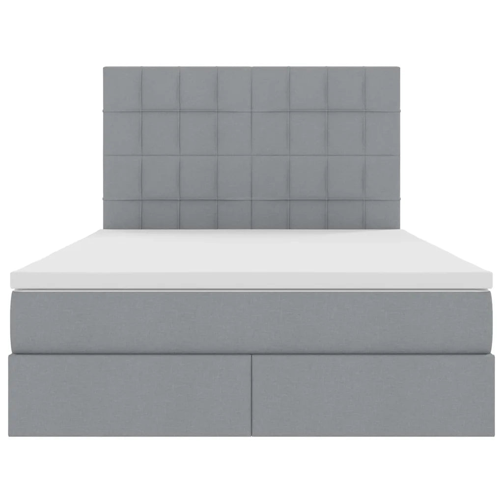 Letto con contenitore LED e materasso Grigio Chiaro