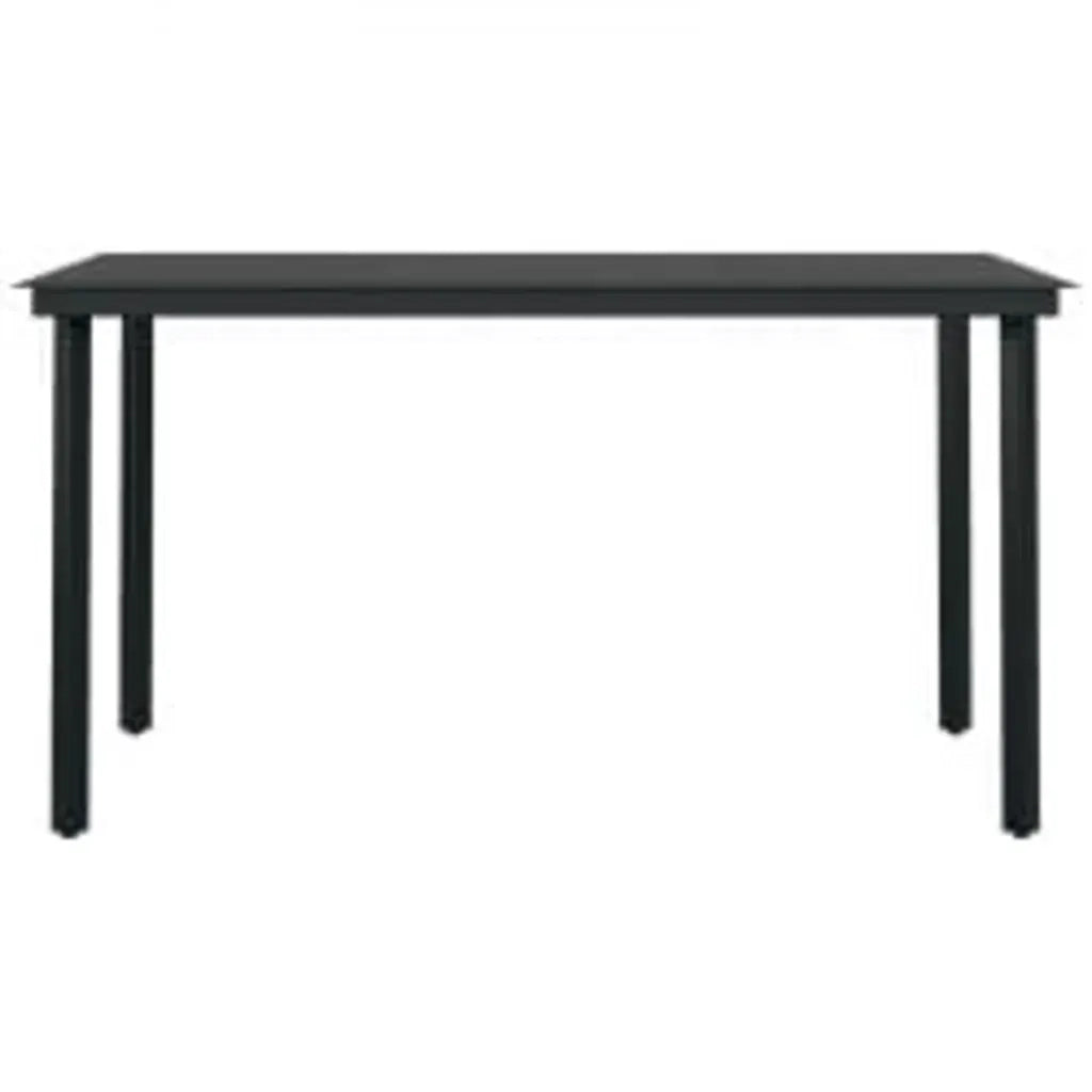 Set da Pranzo da Giardino 7 pz con Cuscini Grigio e Nero 3099338
