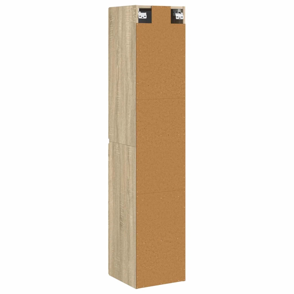 Mobiletto da Bagno a Muro Rovere Sonoma 33 x 34,5 x 160 cm