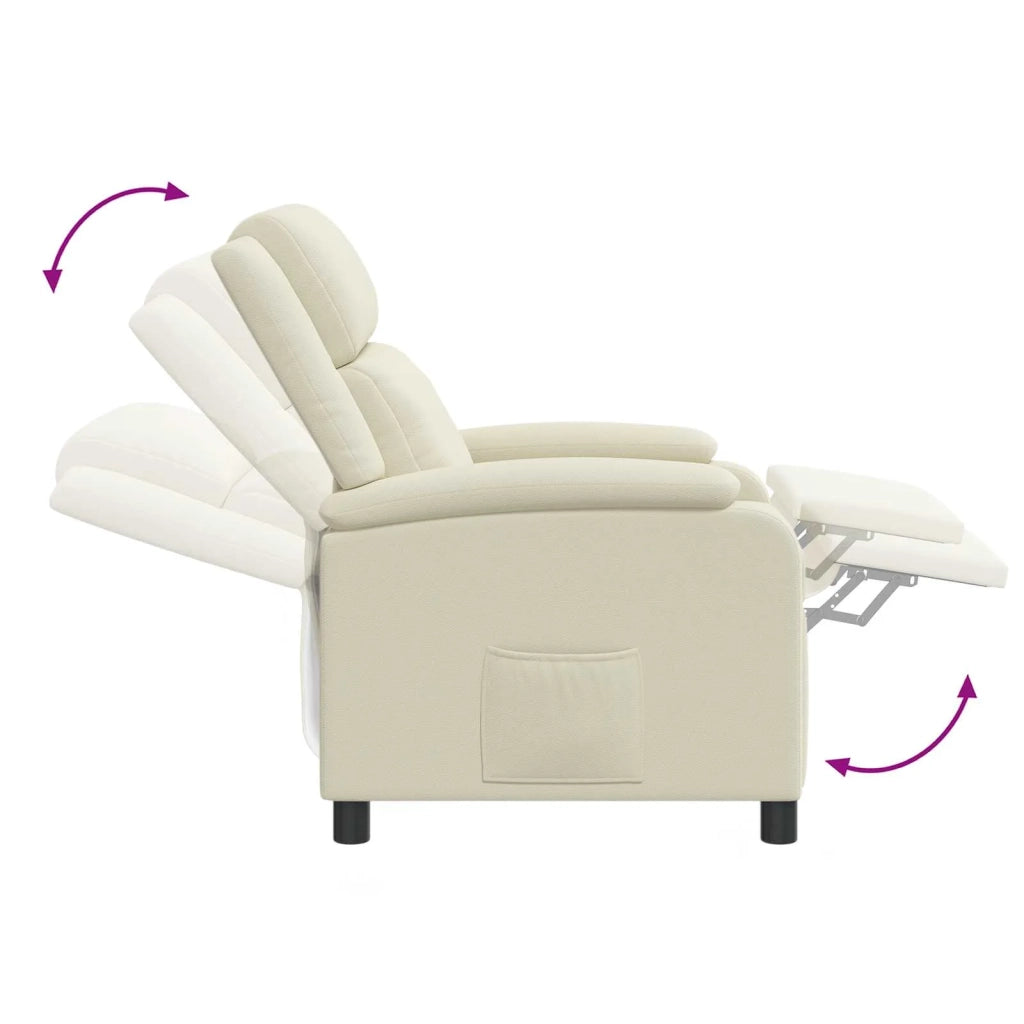 Divano Sedia-Poltrona reclinabile Crema Similpelle 186288