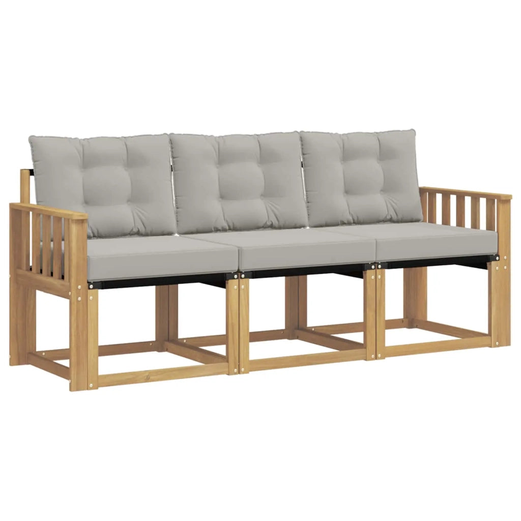 Set di divani da esterno 3 pcs Bianco e Grigio Chiaro 3389161