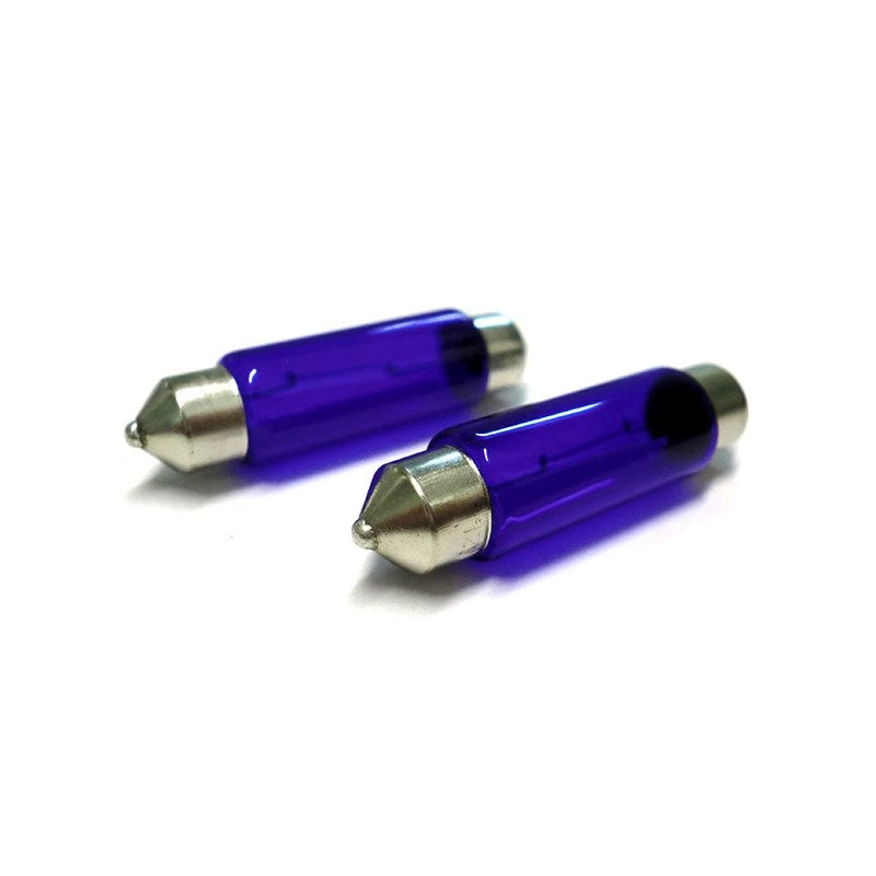 Coppia 2 Lampade Alogena T11 C10W 12V 10W Siluro 41mm SV8.5 Effetto Xenon Bianco Interni