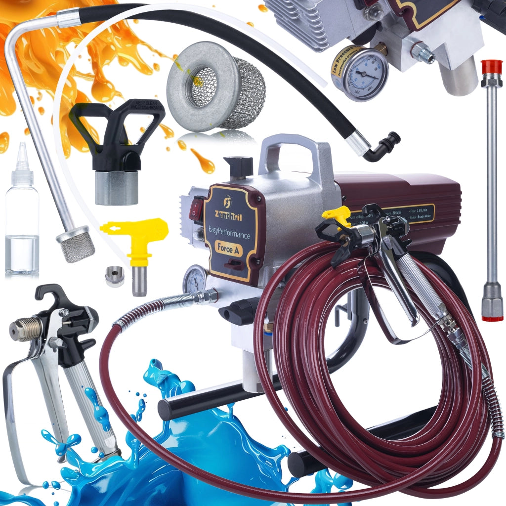 Pompa a Pistone Zenthril Force A 1500W – Alta Pressione 20MPa, Portata 1,8L/min | Verniciatura Professionale