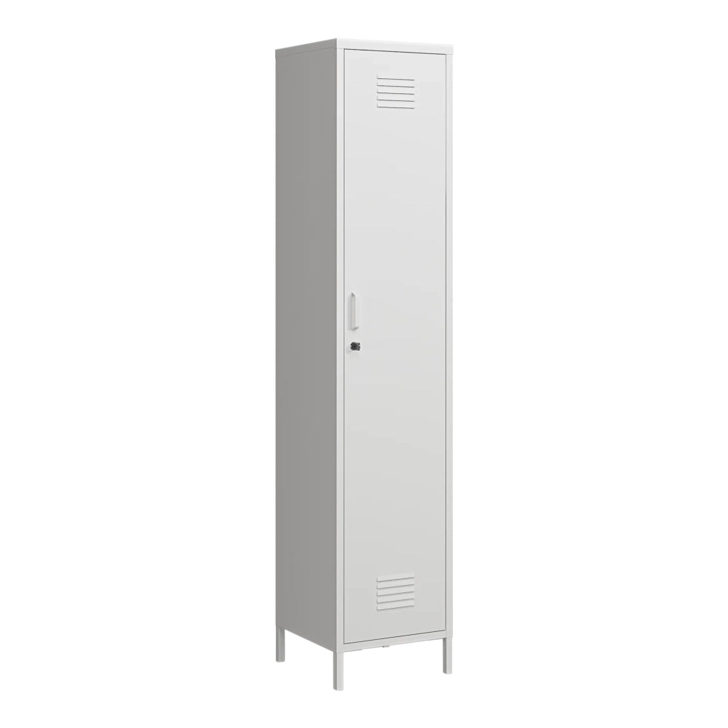 Mobiletto/scaffale in metallo e acciaio 180 x 38 x 38 cm bianco 03_0008913