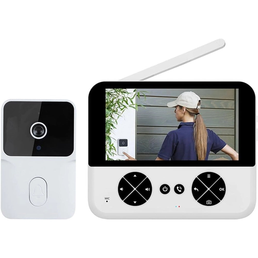 Trade Shop - Videocitofono Wireless Telecamera Schermo Ips 4,3" Visione Notturna Audio Bidirezionale -