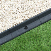 Bordatura per Aiuole Bordo Prato da Giardino Palizzata Flessibile fino a 70° in Gomma Resistente agli UV Pezzi da 1.2m - Grigio - 6 pezzi