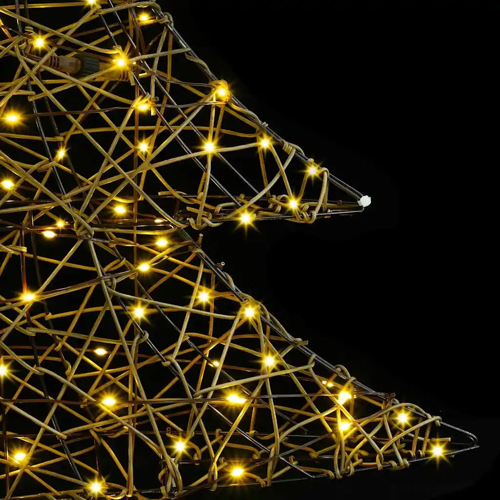 Albero di Natale | Decorazioni natalizie con 120 LED Bianco caldo 150 cm Rattan
